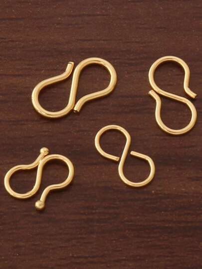 20 piezas Ganchos en forma de S de color dorado y plateado de acero inoxidable, cierres finales, conectores para hacer joyas, suministros DIY, pulseras, collares, accesorios