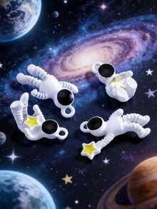 5/10/20/30/50/100/200 件多色宇航员、太空、星星、月亮主题珠宝吊坠，适合制作手链和项链配件 - 彩色 - 查看 6