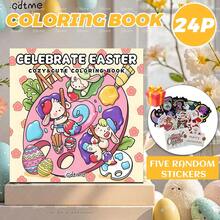 GDTME A Cute Easter Coloring Book, Easter Coloring Fun, 24 Pages Of Simple & Comfortable Doodles, Relaxing, Suitable As Easter Gifts For Family & Friends, Back To School Gifts, Stationery, Office Supplies, Easter Party Supplies, Pearl Paper Crafts, Easter Decorations, Size 7.9x7.9 Inches, Comes With 5 Stickers. - Cute Easter - View 3