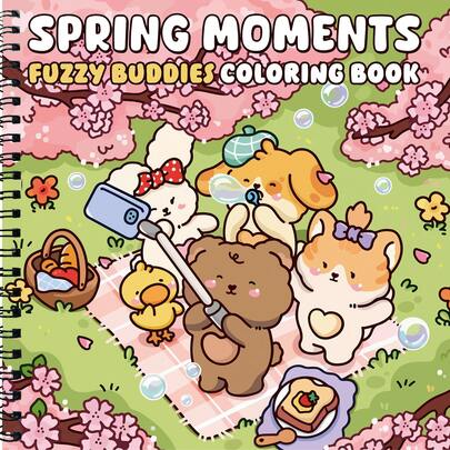 1PC [SPRING MOMENTS] CoCo Exquisite Spiral Binding Colouring Book,Mark Pen Coloring Featuring Super Cute Animal Characters, Designed To Be Simple And Easy To Use, Relaxing The Mind And Body (Comfortable Space Coloring), You Will Discover Many Interesting Hidden Stories, Back To School Gifts, Holiday Gifts