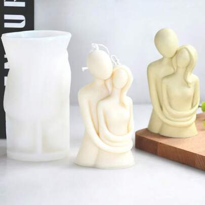 1pc Valentine's Day Couple Hugging Candle Silicone Mold, DIY Wax, Plaster, Decor Silicone Mold