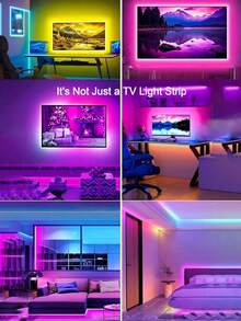1-5米USB 5V RGB LED灯带，带24键遥控器，DIY自粘式LED灯带，支持16种颜色变换和4种动态模式，适用于房间照明、厨房、派对、酒吧、走廊装饰、卧室、客厅、游戏室、电视背光、圣诞节和万圣节装饰 - 彩色 - 查看 9
