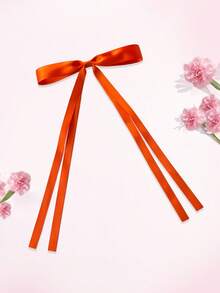 1Pc 6 Inch Hair Bow Fashionable Teens Girl Tassel Ribbon Bowknot Hair Bows With Clips With Small Long Tail For Festivals Party - A - View 8