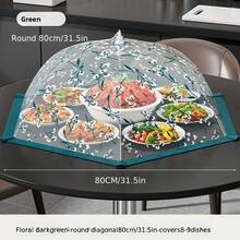 1pc Foldable Multi-Function Dust-Proof Rectangular & Round Removable Thick Breathable Mesh Food Cover - Multicolor - View 5