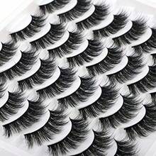 D16 Pairs False Eyelashes Fluffy Volume Natural Fake Lashes 3D Faux Mink Lashes Pack - 黑色 - 查看 5