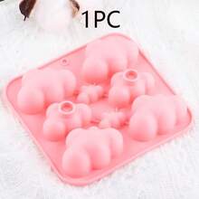 Multi-Purpose Cloud Shape Silicone Mold, Non-Stick Ice Cube Tray For Chocolate, Soap, Wax Melt And DIY Crafts - Pink - View 11
