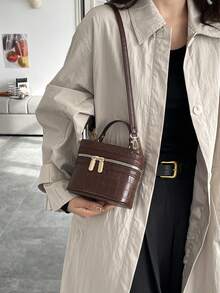 New Retro Niche Minimalist Casual Chic Small Square Shoulder Crossbody Bag - Coffee - View 5