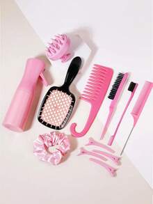 三件套美发造型梳 | 包括尖尾梳、蓬松梳和边缘梳 | 干净利落的造型工具,适用于打造背头、侧分、卷发和控制碎发 | 男女通用,适合理发师和日常使用,旅行必备,美发梳,梳子,日常用品 - 彩色 - 查看 17