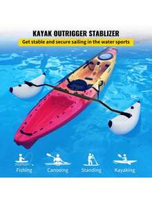 Kayak Outrigger Stabilizers, 2 PCS, PVC Inflatable Outrigger Float With Sidekick Arms Rod, Standing Float Stabilizer System Kit For Kayaks, Canoes, Fishing Boats - White - View 2