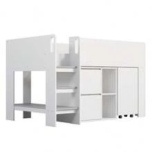 【3梱包】システムベッド 3点セット 分離可能 高さ120cm シングル デスクベッド ロータイプ ハシゴ 学習机 すのこ キャビネット 収納棚 引き出し システムベッドデスク 本棚 収納  ブックシェルフ ロフト ベッドロフトシステムベッド セット 木製ベッド   部屋 大人 - 1 - チェックする 2