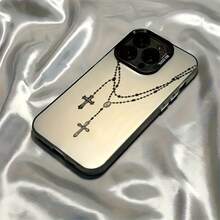 Fashionable Criss-Cross Chain Pattern Phone Case, Fits Various Models - Black - View 5
