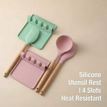 1/2pcs Kitchen Spatula Rack Pot Lid Rack Shelves Countertop Shovel Spoon Shelf Soup Spoon Pad Put Soup Spoon Chopsticks Holder - Multicolor - View 2