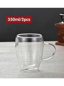 2/4 Packs Double Layer Glass Coffee Mug Heat Resistant Tea Cup - Clear - View 15
