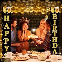 1pc Black & Gold Vintage Birthday Party Banner, Suitable For 40th, 50th, 60th, 70th Birthday Celebration Of Men/Women, For Retro Birthday Decor, Anniversary, Photography Studio Backdrop, Front Door Banner, Home/Indoor/Outdoor Decoration - Multicolor - View 10