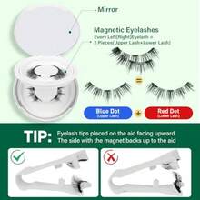 DReusable Magnetic Eyelashes 2 Pair With Applicator No Glue Needed 3D Natural Magnetic Lashes Easy To Apply And Long Lasting For Daily Use And Events A01+A03 - MagneticEyelashesA01A03 - View 4