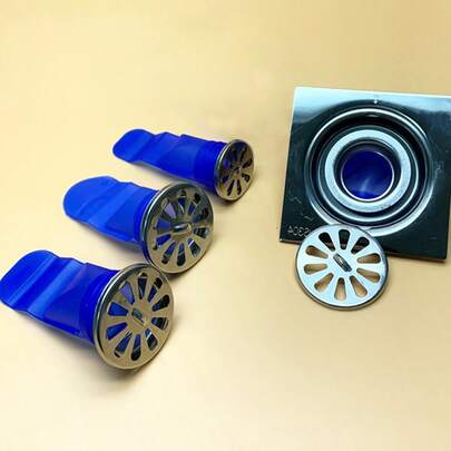 Silicone Anti-Odor Floor Drain Cover - Odor-Proof Solution For Bathroom Pipes, With Stainless Steel Mesh Filter, Sealed Inner Core Design