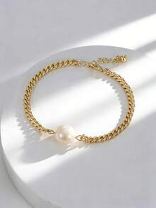 Charm-In 1条珍珠手链，优雅简约，适合日常佩戴或聚会场合，亦可作为节日礼物。 - 金黃色 - 查看 3