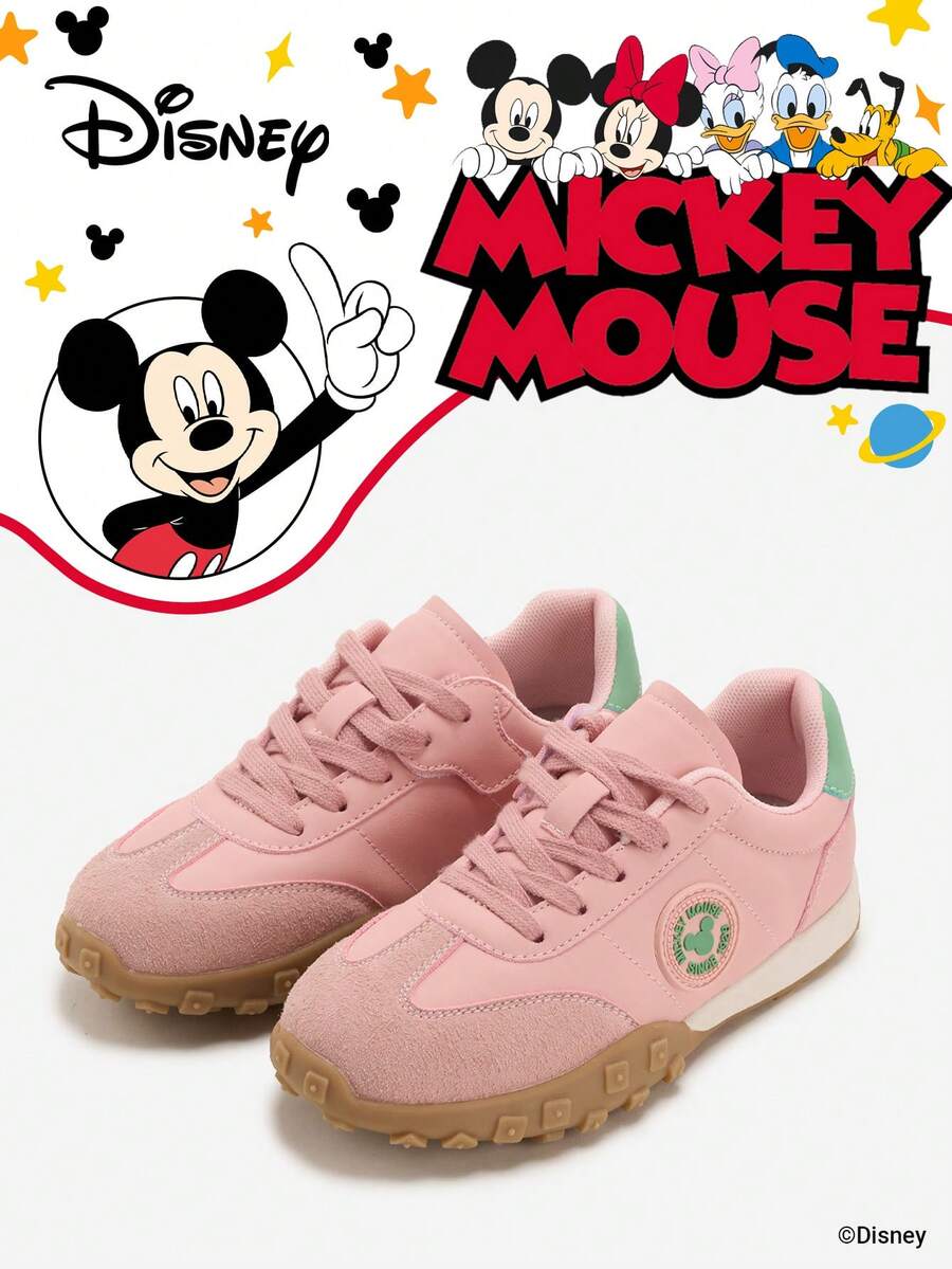 Disney 1 Pair Kids' Sneakers, Suitable For Daily Wear, Festivals, Sports, Outdoor Activities, Comfortable, Non-Slip, Durable, Breathable (Boys' Sneakers, Boys' Skate Shoes, Kids' Sports Shoes, Girls' Sneakers, Girls' Skate Shoes) - Pink - View 1
