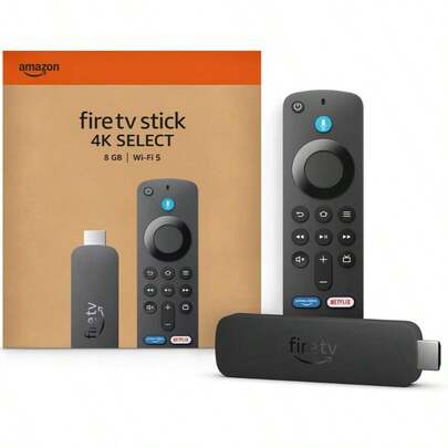  Amazon Fire TV Stick 4K Select (Newest Model) Streaming Device, Streaming In 4K, AI-Powered Search, 8GB, Free & Live TV - Black