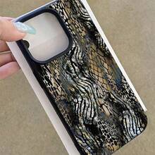 1pc Vintage Zebra & Leopard Print TPU Phone Case Compatible With IPhone// Smartphones - 白色 - 查看 11