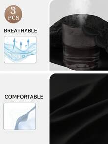 QUASTI 3条装女士蕾丝印花三角裤，舒适亲肤，贴合曲线，防摩擦，是馈赠佳品。 - 彩色 - 查看 6