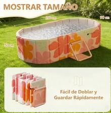 Bañera rosa independiente integrada con tapa, bañera plegable portátil para adultos, fácilmente plegable sin necesidad de inflarla, adecuada para viajes y espacios reducidos. - A - Ver 8