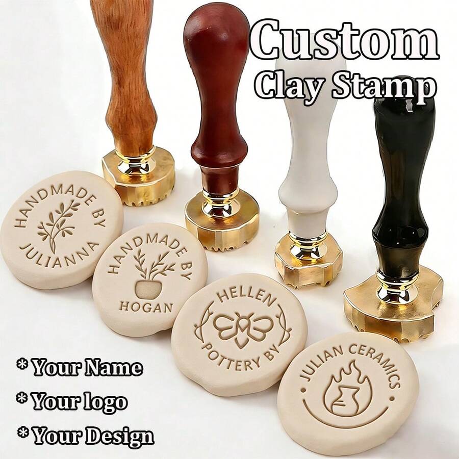 3cm Brass & Ceramic Stamp, Durable Ceramic Signature Stamp, Customized Brass & Ceramic Stamp, Suitable As Maker's Birthday Gift, Mens Birthday Gift