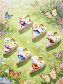 5/10/15/20/30/50 件随机多色哥特式/朋克金属爱与恶魔之眼吊坠，适用于 DIY 项链、手链、耳环、钥匙扣、手机链、情侣礼物、珠宝制作 - 彩色 - 查看 4