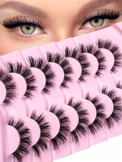 2026 Manga Lashes Eyes Lashes Soft Natural Eyes 7 Pairs Cat Eye Lashes 3D Faux Mink Lashes Natural Eyelashes Winged End Eye Elongated False Eyelashes Extension Strip Lashes,Lashes,Eyelashes,Fake Lashes-55