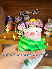 1/4个可爱卡通小猪爆炸玩具，趣味搞怪礼物，适合儿童、青少年和成人，可作为减压玩具，可爱卡通设计，适合旅行和玩耍，适合自闭症儿童，适合作为复活节、万圣节、感恩节、生日礼物，挤压式趣味新奇玩具，蓝色适合男孩，粉色适合女孩，适合放入复活节篮子和圣诞袜中。（手工涂漆部分可能存在轻微错位。） - 彩色 - 查看 11