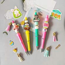 Beaded Ballpoint Pen MaFKing Kit With Silicone Focal Beads Spacer Beads Assorted Spacer Packaging Bags Office Schoolsss Present (Happy Easter) - 復活節快樂 - 查看 8