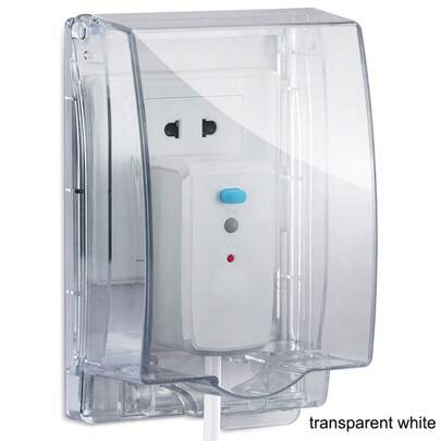 1 ชิ้น ฝาครอบกันน้ำซ็อกเก็ตแบบยกสูงและขยายขนาด 86 ชนิด, ทำจากวัสดุ PP, กล่องกันน้ำกระเซ็นสวิตช์รั่วในห้องน้ำ, ปลอกหุ้มป้องกันเครื่องทำน้ำอุ่น