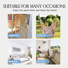 Hammock Chair Swing With Ropes - Maximum Weight Capacity 500 Lbs - Includes 2 Cushions - Steel Support Pole With Anti-Slip Rings - Suitable For Any Indoor Or Outdoor Space Unwind In Your Hammock Chair In The Bedroom, On The Patio, In The Courtyard, Or In The Garden. This Comfortable Chair Lets You Sit Suspended, Gently Swaying In The Breeze. (Available In Multiple Colors) - B - Xem 3