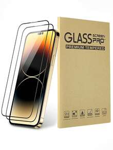 2片装高清钢化膜，兼容 16/16 Plus/16 Pro/16 Pro Max/15 Pro/15 Plus/15 Pro Max，防水、防震、防摔、防刮，全屏覆盖，防水、防震、防摔、防刮，手机配件 - 彩色 - 查看 1