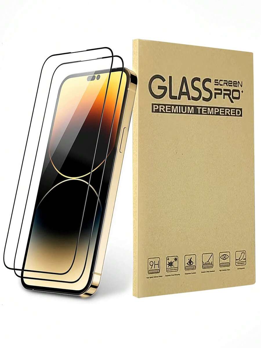 2片装高清钢化膜，兼容 16/16 Plus/16 Pro/16 Pro Max/15 Pro/15 Plus/15 Pro Max，防水、防震、防摔、防刮，全屏覆盖，防水、防震、防摔、防刮，手机配件 - 彩色 - 查看 1