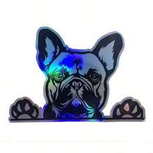(1 cái) Hình dán hologram hình chó Bulldog Pháp WickedGoodz - Hình dán dấu chân chó dán lên laptop, cốc, cửa sổ, xe hơi, xe tải, tường - Một cỡ - Xem 1