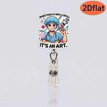 1pc Cute Nurse Cartoon Retractable Badge Holder, Durable Acrylic Material, 360 Degree Rotation, Suitable For Office, Teachers And Medical Staff - 1pcs - View 13
