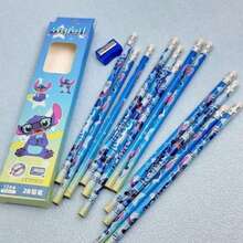 Bộ 12 bút chì gỗ 2B hình hoạt hình Stitch, Judy và Nick, thích hợp cho họa sĩ và người mới bắt đầu, đồ dùng văn phòng, văn phòng phẩm học sinh, quà tặng sinh nhật/năm mới lý tưởng. - Bút khâu - Xem 4