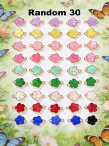 5/10/20/30/50/100/200/300/400/500pcs Multi-Color Elegant Quatrefoil Flower Double Hole Pendant, Suitable For DIY Necklace, Bracelet, Earring, Key Chain, Phone Charm, Couple Gift Jewelry Making - Five-petal Flower - View 26
