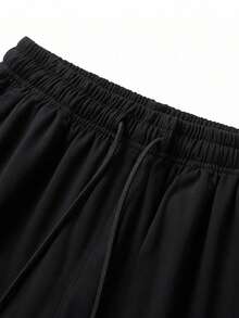 Men's Lightweight, Comfortable Casual Sports Pants, Suitable For Running, Fitness, Workout - Black - View 8