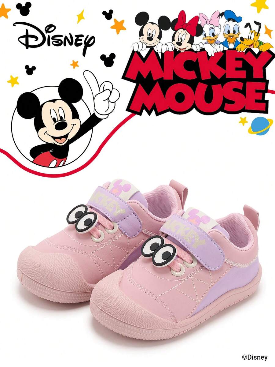 Disney Authentic Collaboration With  | A Pair Of Children's Sneakers, Suitable For Daily, Festival, Sports, And Outdoor Wear. It Fits The Foot Comfortably, Is Anti-Slip, Wear-Resistant, And Breathable (Boys' Sneakers, Boys' Board Shoes, Children's Sneakers, Girls' Sneakers, Girls' Board Shoes) - Pink - View 1