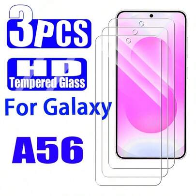 (3pcs) High Definition, Easy To Apply, Full Coverage Tempered Glass Screen Protector For Samsung Galaxy A56 5G
