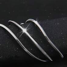 1 Stainless Steel Square Snake Chain Necklace - DIY Jewelry For Men And Women, Hip-Hop Accessory, Perfect For Everyday Wear And Parties - Multicolor - View 2
