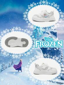 Disney 1 Pair Frozen Authorized Collaboration Children's Sports Shoes, Including  Princess, Anna Princess And Arendelle Princess Sports Shoes, Suitable For Daily, Holiday Sports And Outdoor Wear. Comfortable, Non-Slip, Breathable Soles. - White - View 4