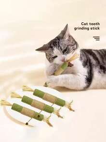 1 件猫薄荷玩具，室内猫薄荷棒玩具，猫咪咀嚼玩具，用于清洁牙齿，牙齿清洁剑麻绳玩具，咀嚼，清洁，耐用，逗弄，自娱自乐，缓解无聊，猫咪和小猫零食，猫咪牙齿玩具 - 彩色 - 查看 14