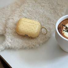 韩版ins风极简粉彩波点保护套，兼容苹果 Pro 1/2无线蓝牙耳机，带挂环，柔软全包设计，兼容 Pro 3，全新设计 - 黃色 - 查看 3