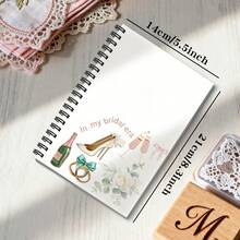 1 Wedding Planning Book Bridal Age Wedding Planning Handbook - Elegant Light Pink Spiral Binding Bridal Diary, Floral And Wedding Theme Design (Champagne Glass, Wedding Shoes Elements) - Bride/Bridesmaid Engagement Gifts, Wedding Planning Brochure And Anniversary Gifts A5 - 1pc - View 2
