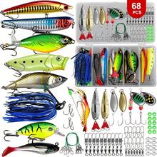 OPQ Bộ mồi câu cá nổi 45/68/148/224 món, hộp đựng dụng cụ câu cá, quà tặng câu cá cho nam giới, bộ mồi câu cá rô phi, cá hồi cho câu cá nước mặn và nước ngọt bao gồm lưỡi câu, mồi xoay. - Nhiều màu - Xem 2