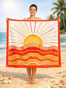 BASSI BRASIL ESTAMPARIA DIGITAL Women's Tropical Beach Cover-Up - Brazil Collection - Holidays, Party, Elegant, For Going Out - Composite Fabric - Beach Cover-Up - Beach, Holiday, Wedding, Vacation, Bachelorette Party, Trip, Summer - 陽光與和平 - 查看 3