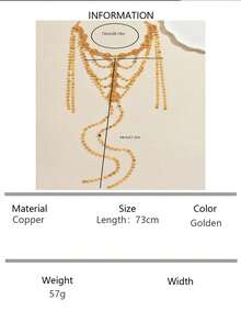 1pc Copper Alloy Multi-Layer Floral Chain Luxury Headpiece, Suitable For Women's Party, Stage Performance, Holiday Wear - Gold - View 7